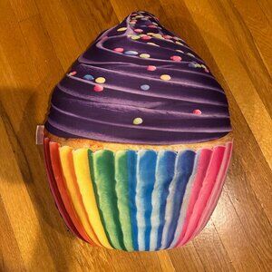 NWOT iscream Sweet Treats Rainbow Cupcake Microbead Accent Pillow